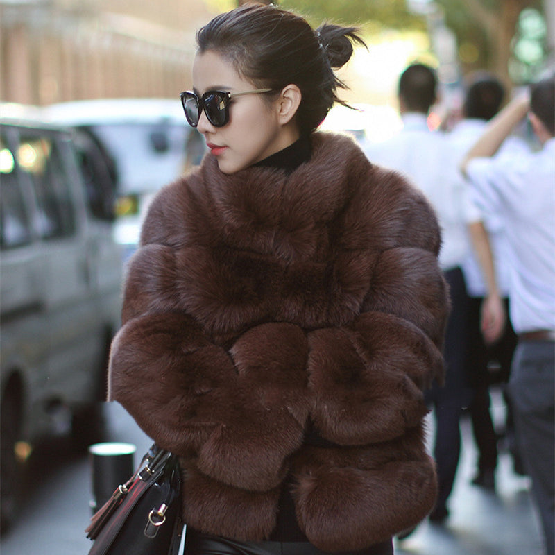 New Haining Fur Coat Women  Winter Mid Length