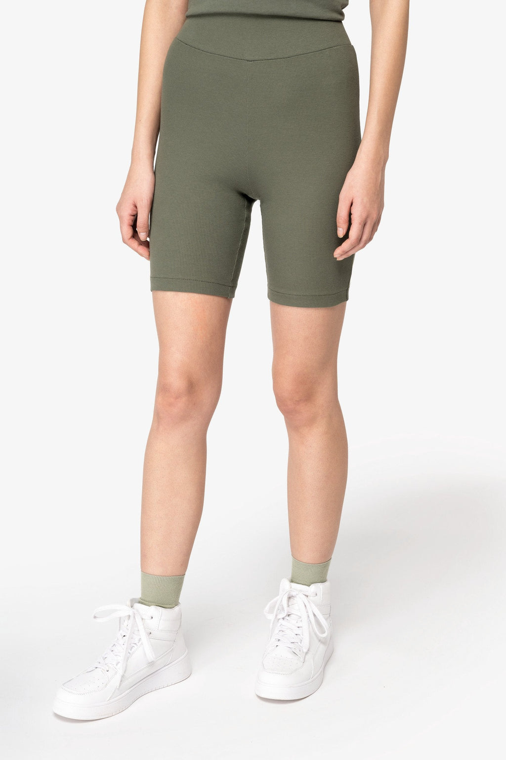 Organic Cotton Ribbed Shorts: Womens