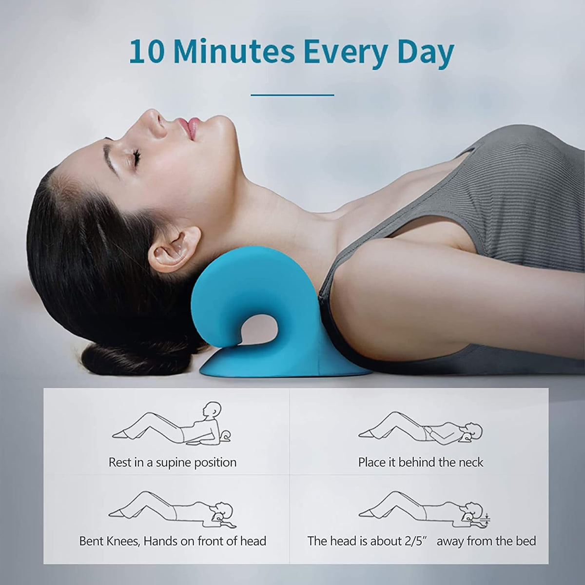 Neck and Shoulder Relaxer Cervical Traction Pillow Memory Foam RESTCLOUD