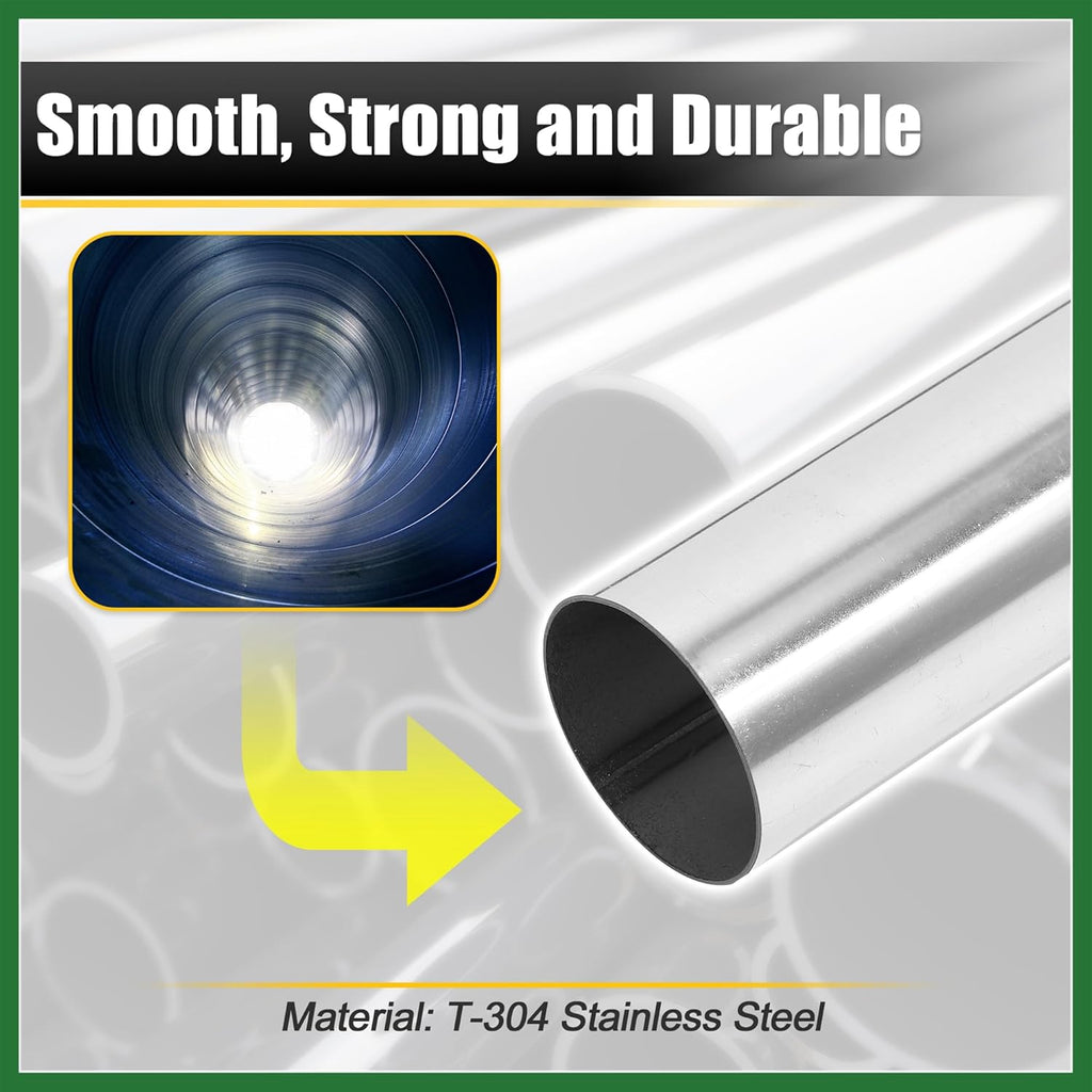 Straight Exhaust Pipe 4 Inch OD 45 Inch Length DIY Mandrel Custom Motoforti