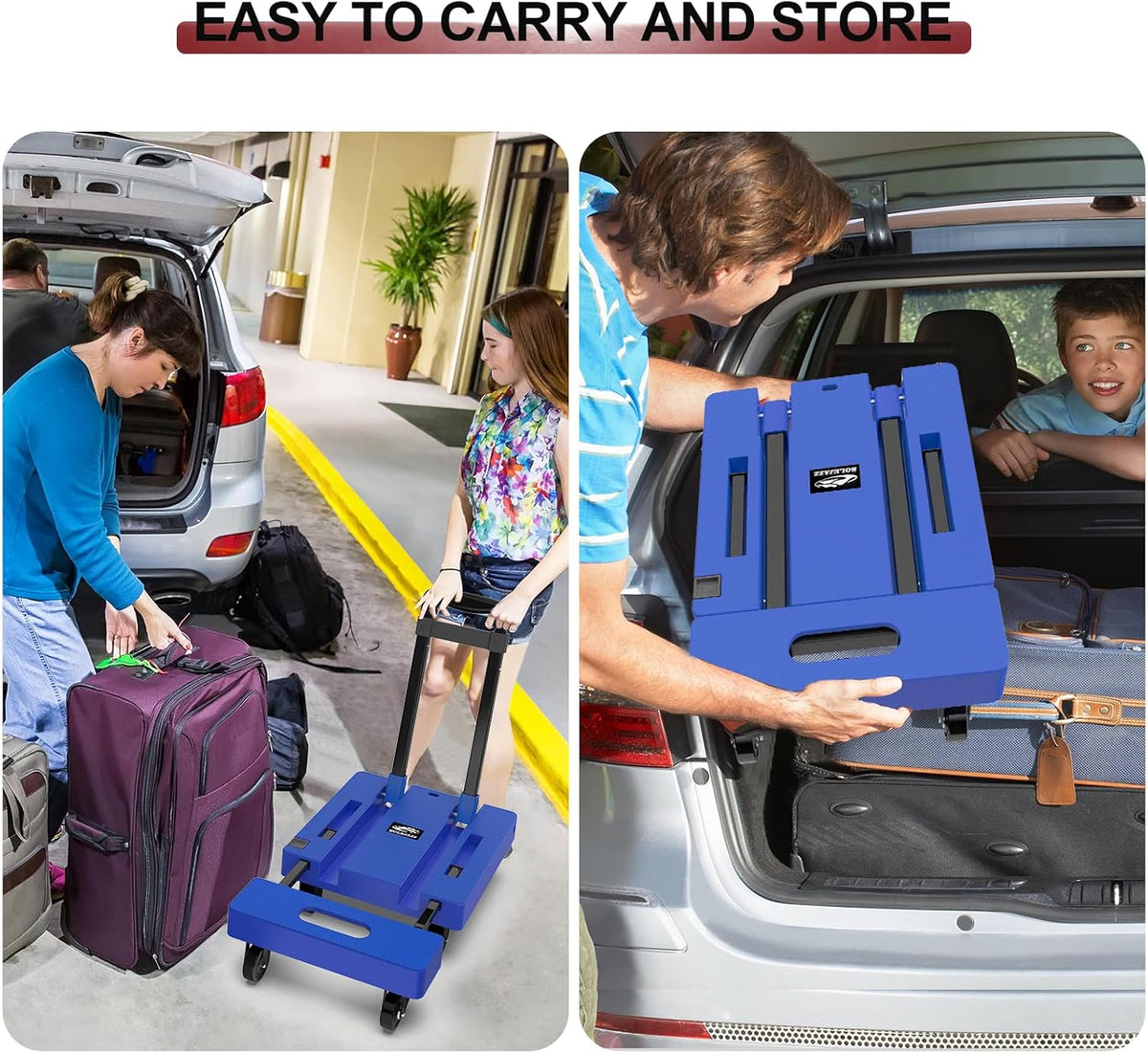 Folding Sack Truck Hand Trolley 230kg 6 Wheel Dolly Luggage Cart Bungee SOLEJAZZ