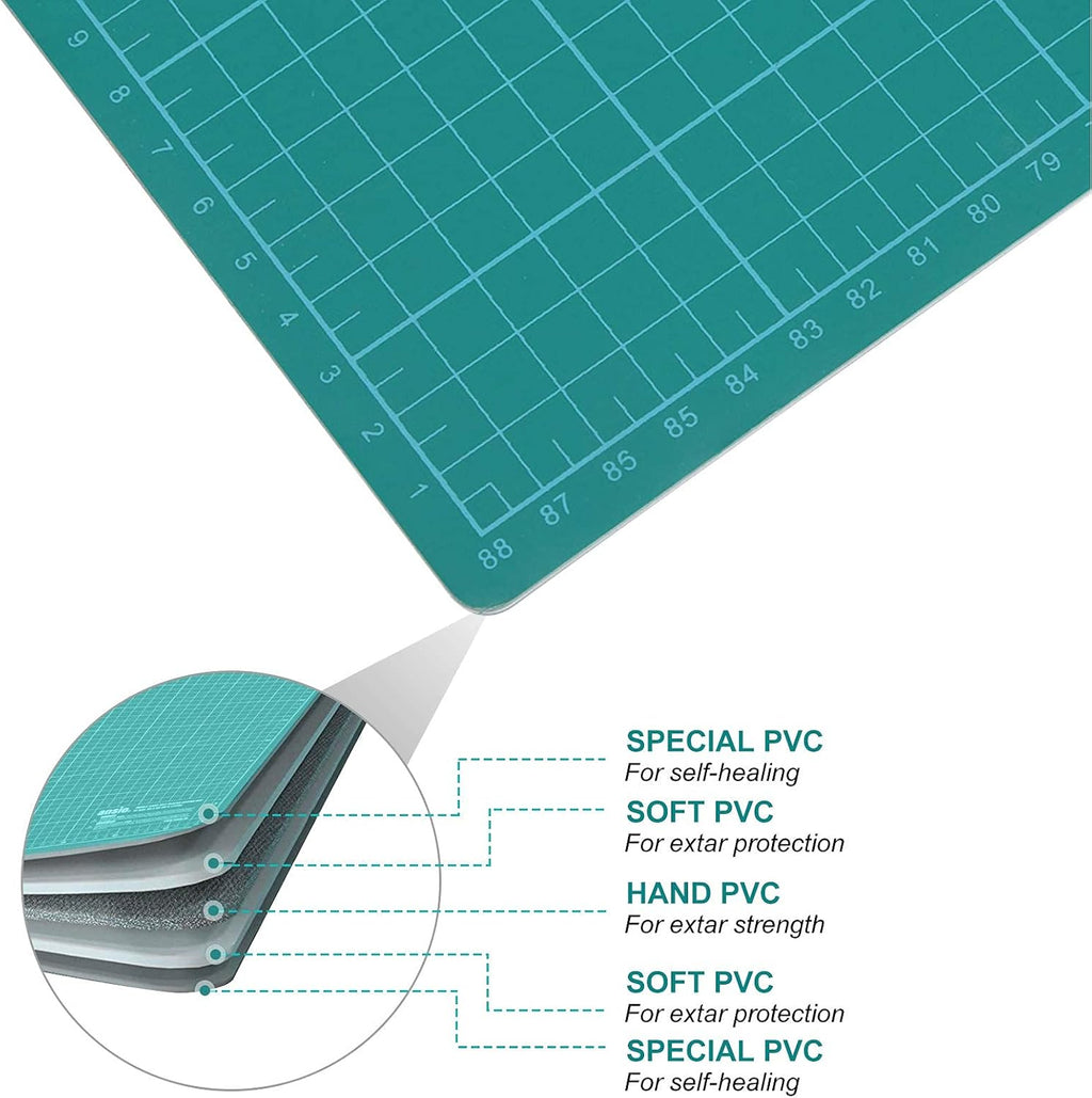 Cutting Mat A1 60x90cm Self Healing PVC 5-Ply Double Sided Green Cocoarm