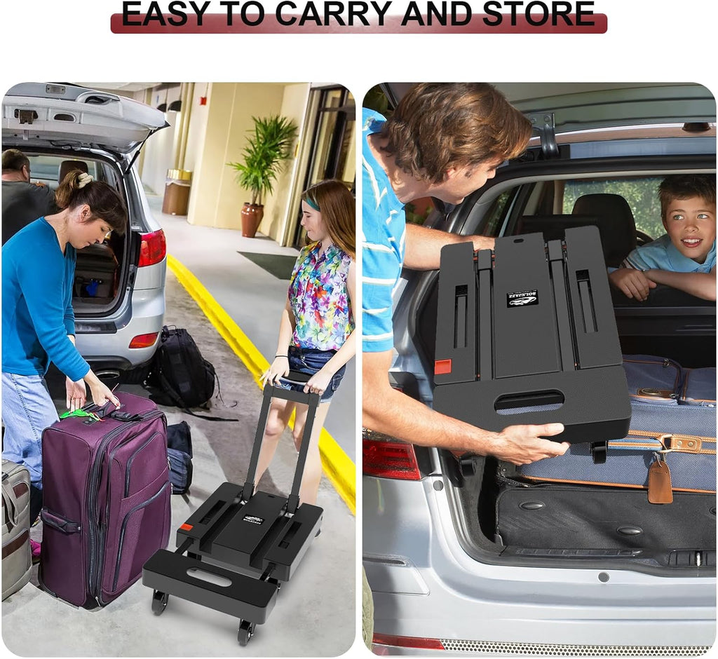 Folding Sack Truck Hand Trolley 230kg 6 Wheel Dolly Luggage Cart Bungee SOLEJAZZ