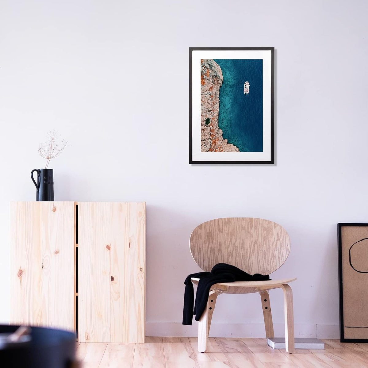 Poster Frame 50x70cm Black Solid Wood Picture Frame Plexiglass Display HOHIYO