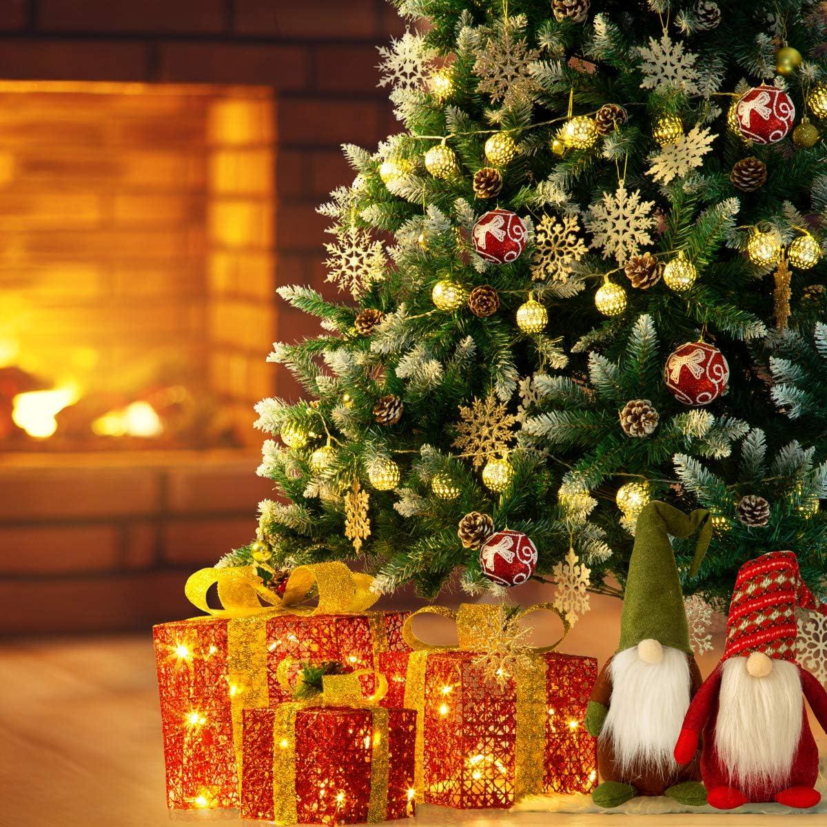 Artificial Christmas Tree 5ft Snowy with Pine Cones Fold Out GIGALUMI