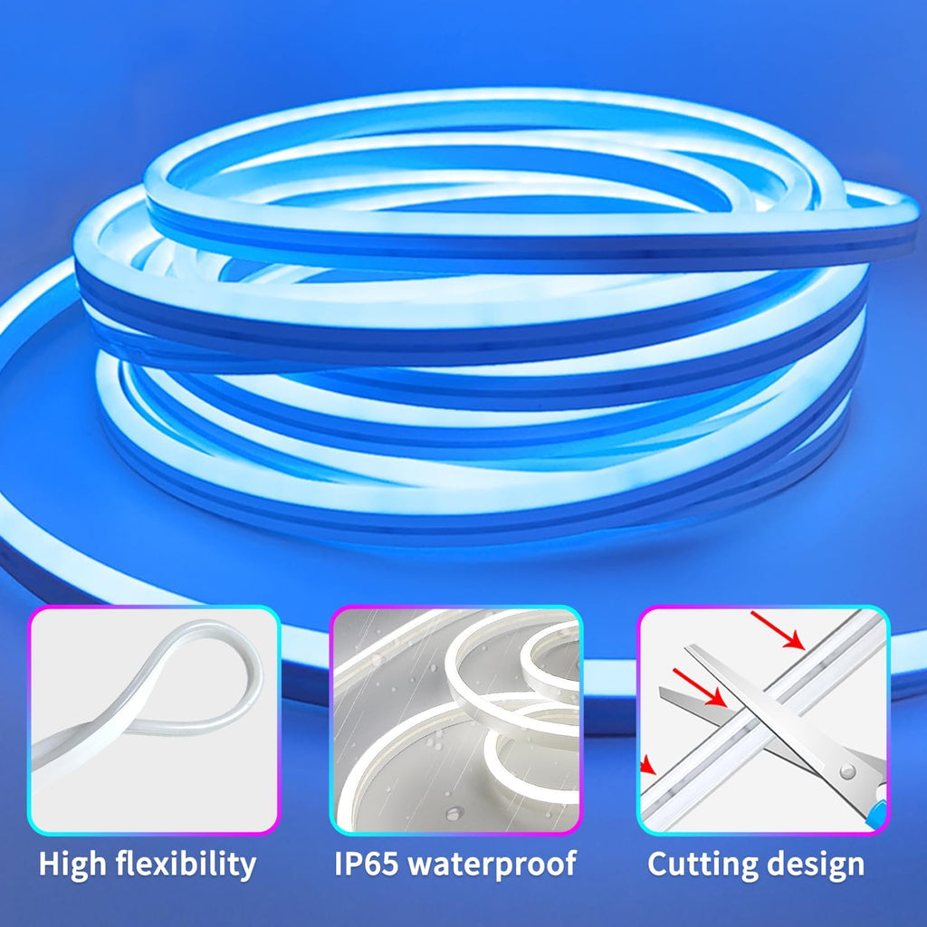 LED Neon Strip Lights 20M RGB Waterproof Flexible Rope Light with APP segrass