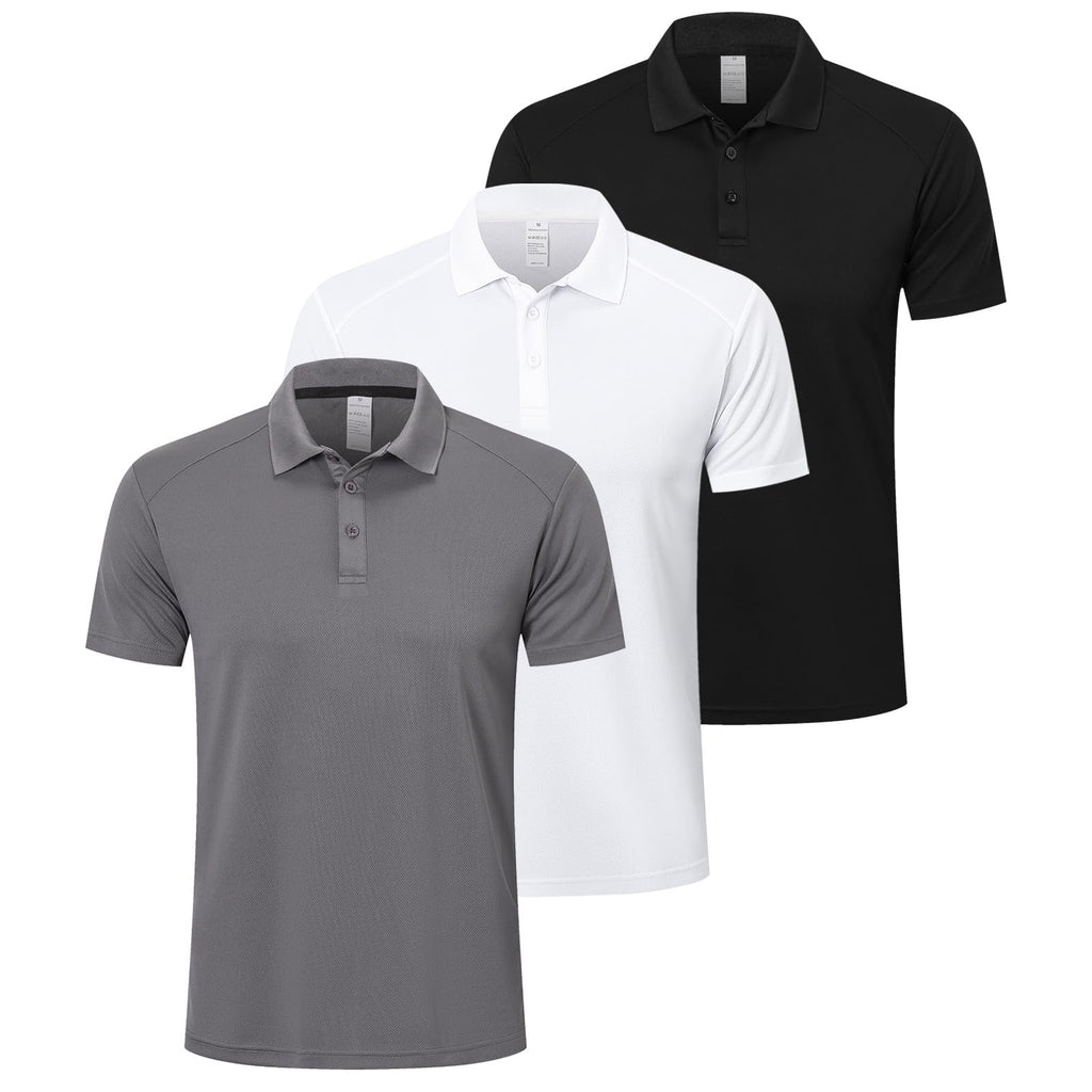 ZENGVEE 1/3/5 Pack Men's Polo Shirts Short Sleeve Quick Dry Breathable Top
