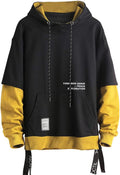 Moshtashio Men's Hoodie Colorblock Pullover Sweatshirt with Design Hip Hop