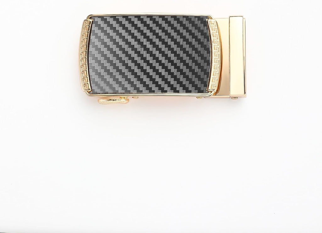 Men's Adjustable Leather Belt Strap & Zinc Alloy Automatic Ratchet Buckle, Customizable for Business Casual & Formal Wear
