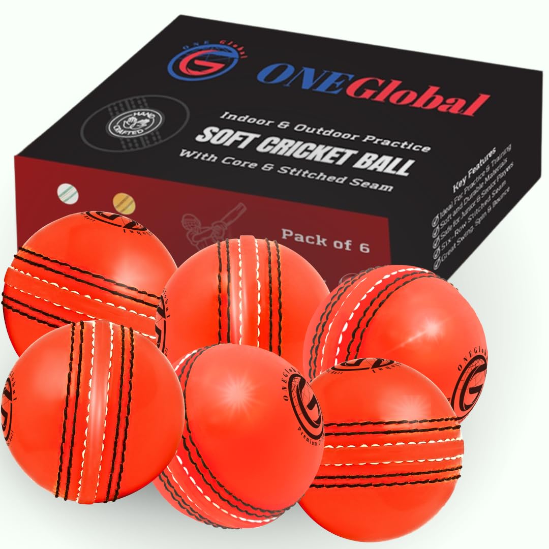 Incrediball Soft Practice Cricket Ball | Outdoor & Indoor Rubber Cricket Ball With Core & Stitched Seam | For Practice, Training & Family Fun | Senior & Junior Size