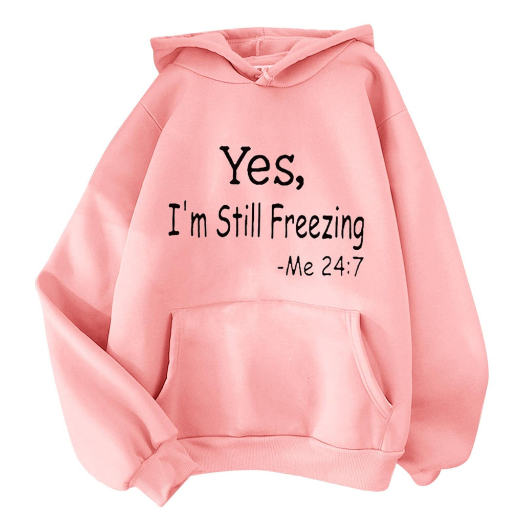 Winter Sweatshirt Women Women's Print Long Sleeved Sweatshirt Blouse Pullover Solid Color Hooded Funny Ladies Christmas Jumpers Hooded Tunic Pullover Holiday Outfits for Women
