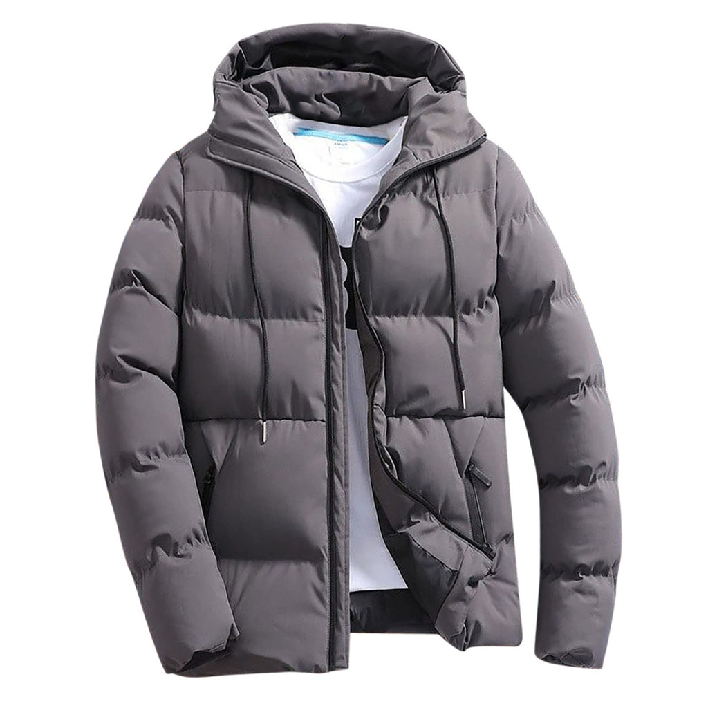 Winter Jackets for Men UK 2026 Thermal Warm Waterproof Zip Up Cargo Puffer Coats Outwear with Hood Cargo Fleece Jacket With Pockets Casual Pullover Work Plain Comfortable Sweatshirts