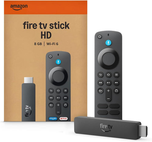 Amazon Fire TV Stick HD (newest gen), free & live TV, Alexa Voice Remote, powered by the TV, effortless setup, find TV programmes faster with Alexa+