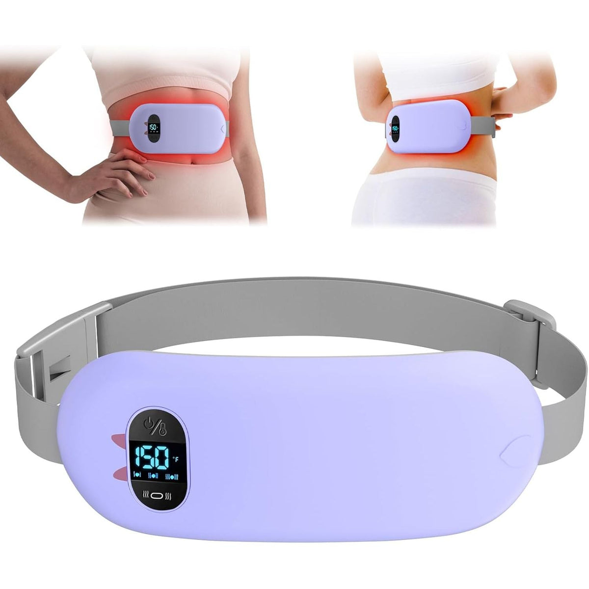 Heated Waist Belt 6 Heat Massage Modes Rechargeable USB Warm Wrap (Used)