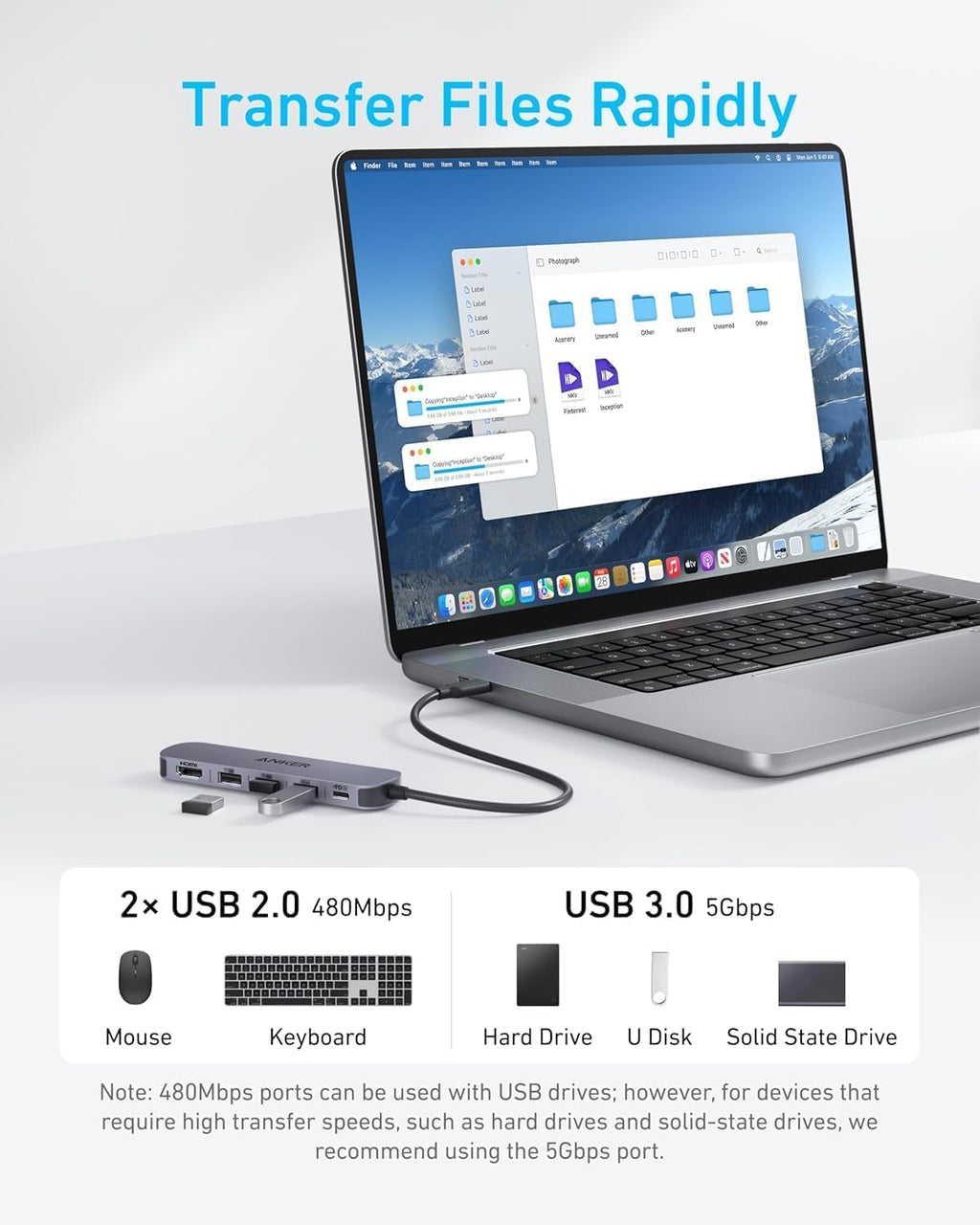 Anker USB C Hub, 7in1 Multi-Port USB Adapter, 4K@60Hz USBC to HDMI Splitter