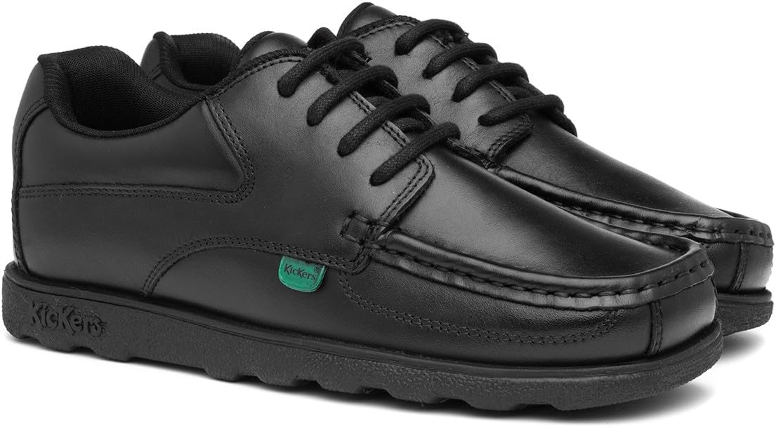 Kickers Fragma Boys Lace Up School Shoe in Black