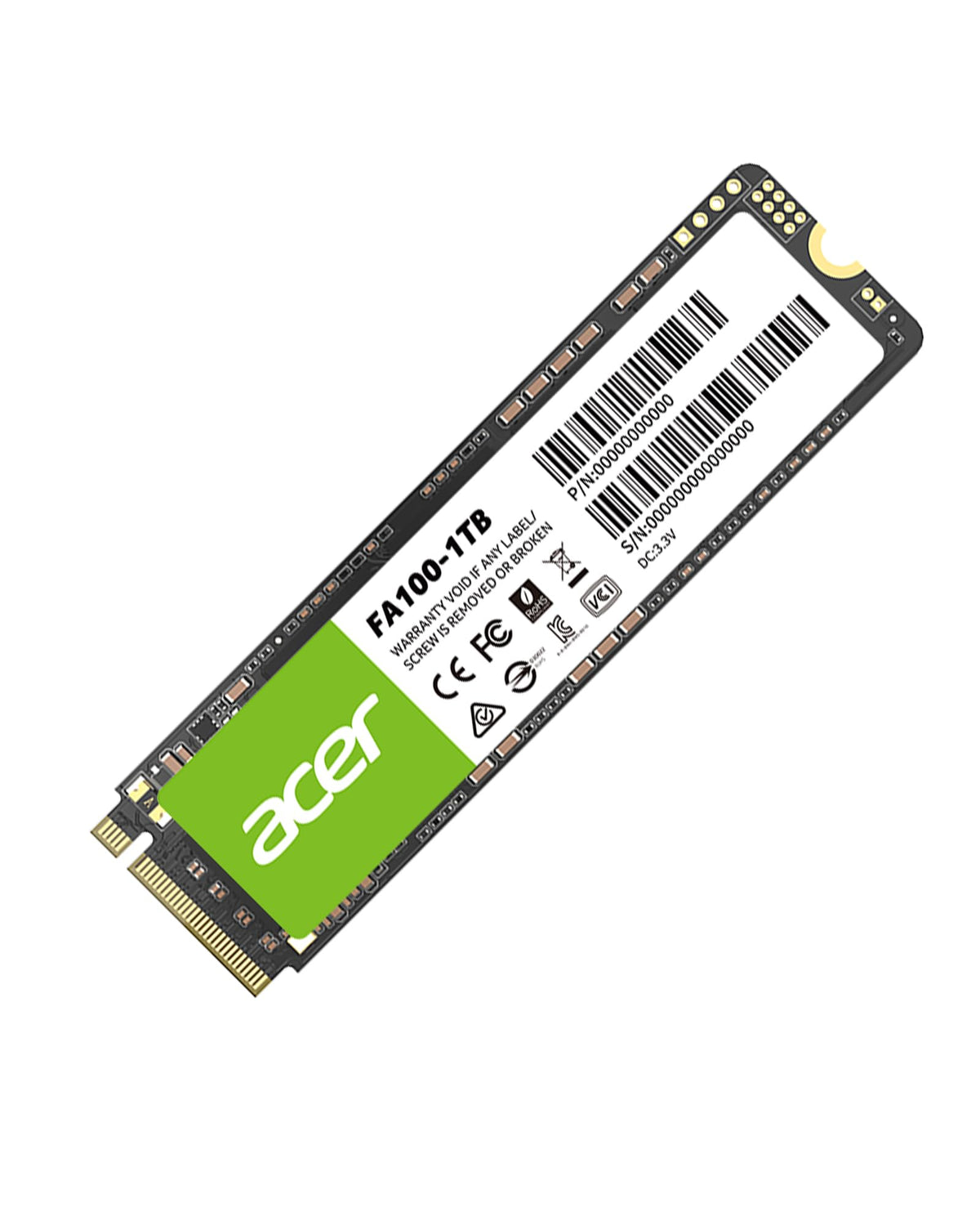 Acer FA100 M.2 2280 SSD 512GB: PCIe 3.0 NVMe with HMB & SLC Cache, Up to 3500 MB/s Read Speed, PC Internal Solid State Drive for Laptop & Desktop Upgrade