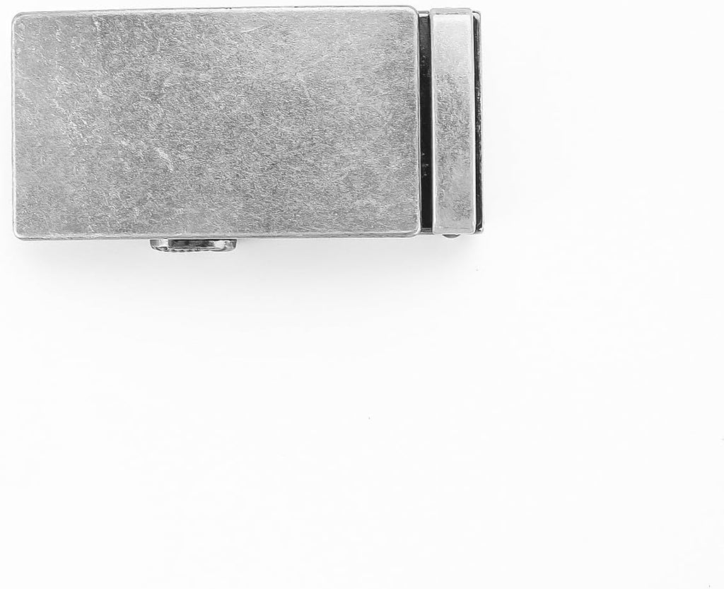 Men's Adjustable Leather Belt Strap & Zinc Alloy Automatic Ratchet Buckle, Customizable for Business Casual & Formal Wear