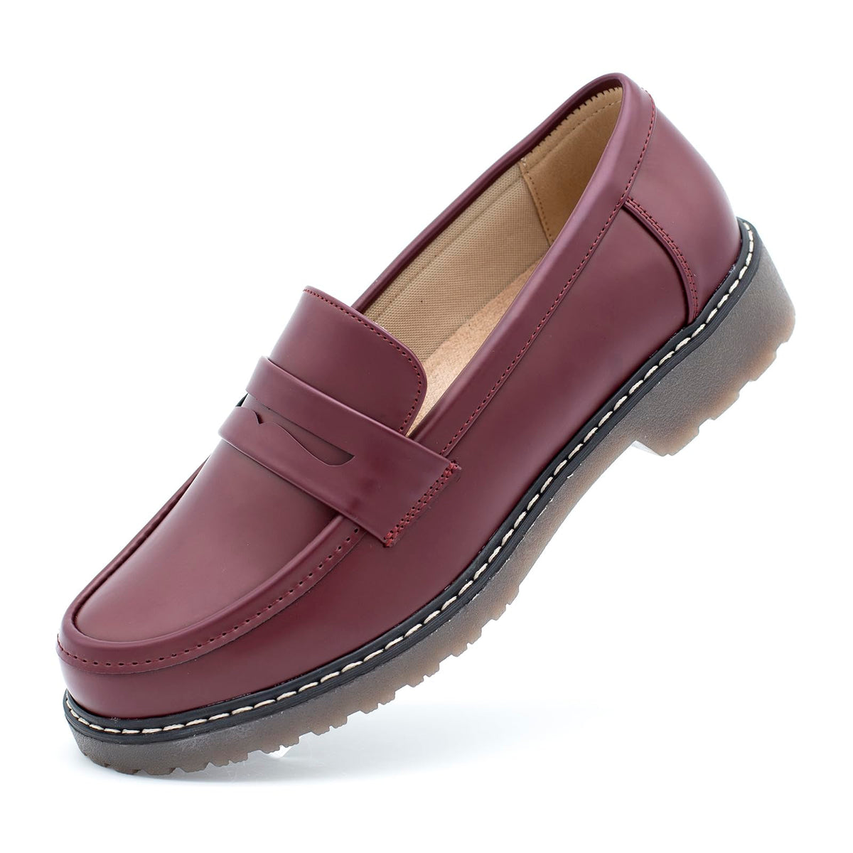 Womens Loafers Shoes Platform Chunky Penny Loafer Lug Sole Comfortable Slip On Work Office Business Casual Dressy Fashion Driving Moccasins Women Shoes