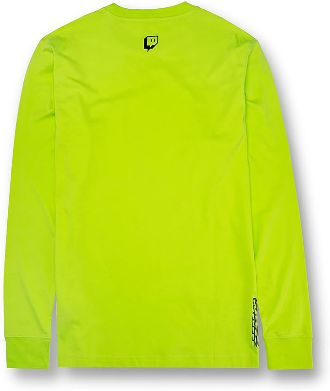 Twitch Long Sleeve T-Shirt Neon Yellow M Unisex Cotton Top Official Merch