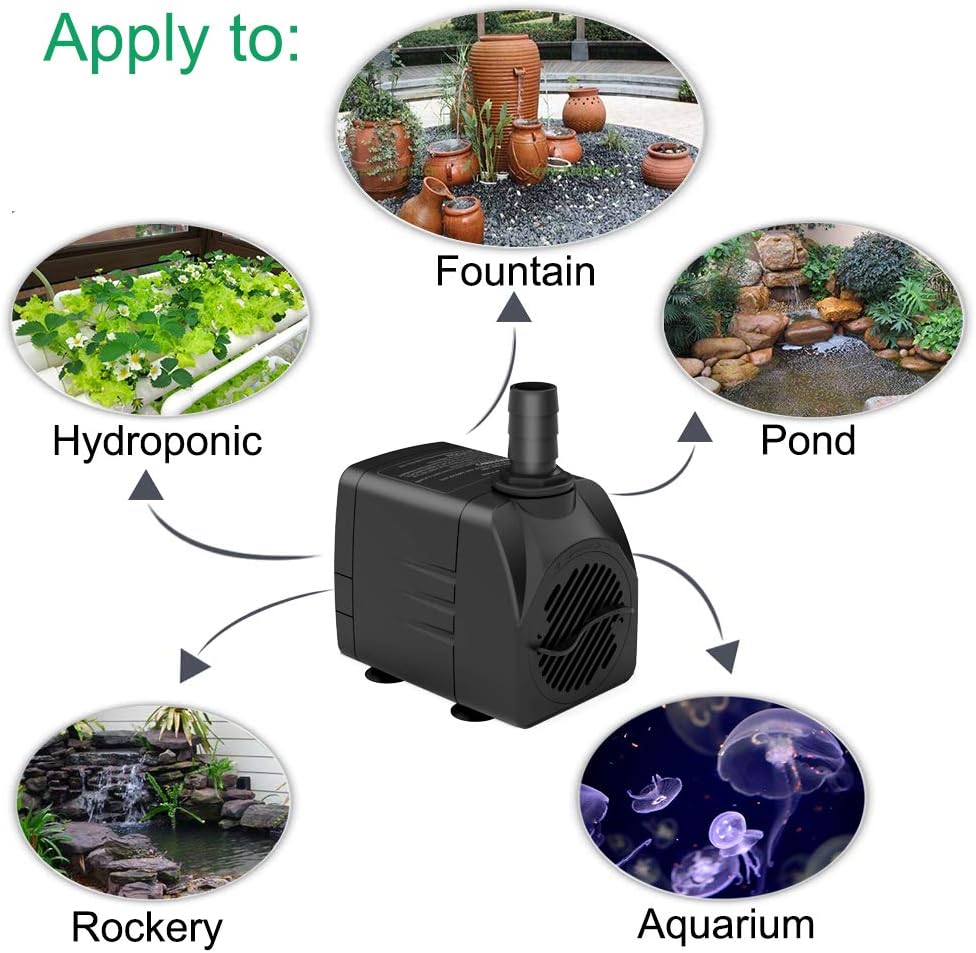 Submersible Water Pump 1500L/H 25W Ultra Quiet Fountain Aquarium Pond Knifel