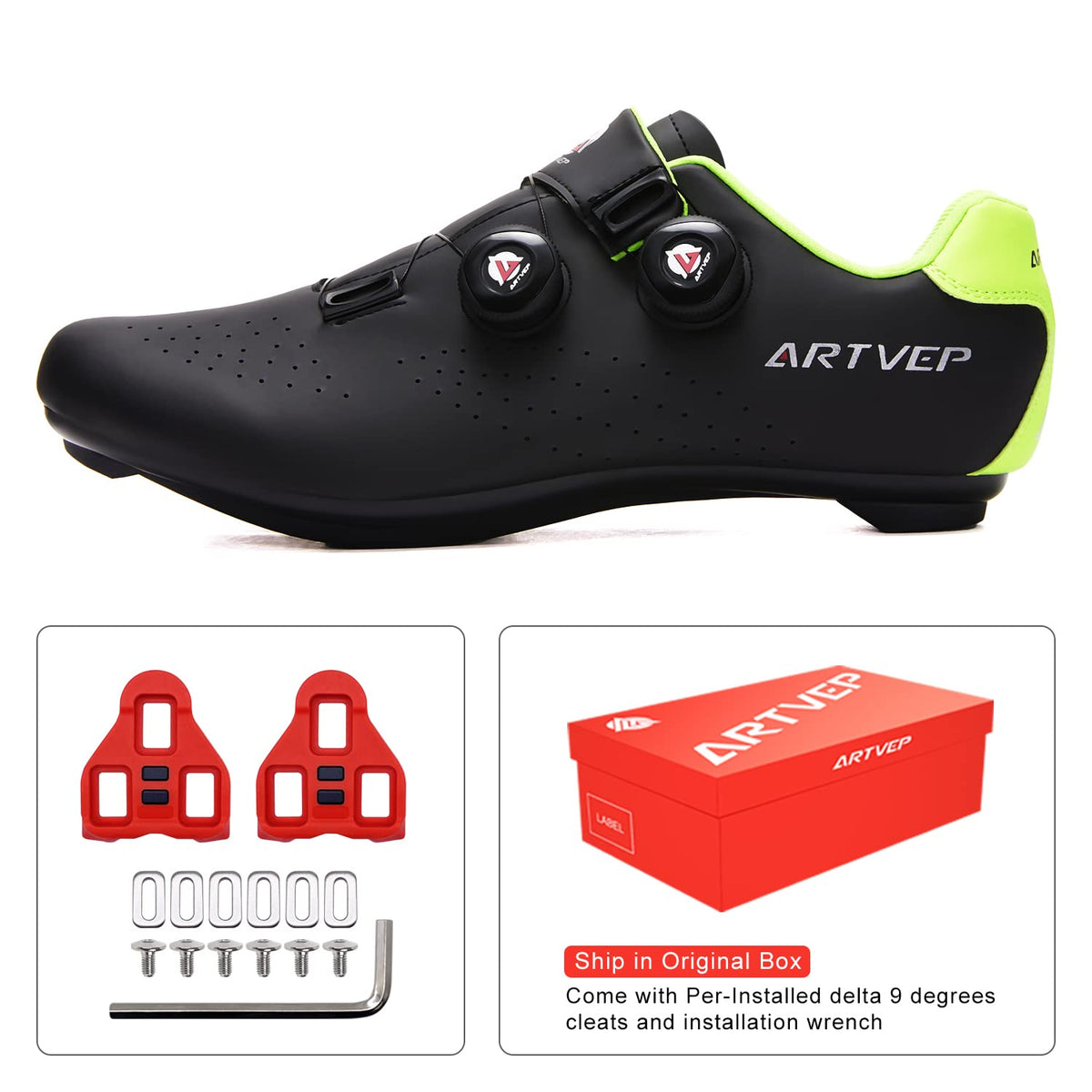 Mens Cycling Shoes Women Road Bikes MTB Shoes Compatible with Look SPD SPD-SL Delta Cleats Compatible with Peloton Shoes Indoor/Outdoor