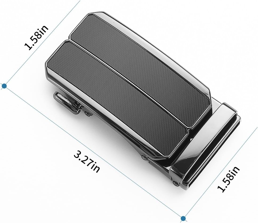 Men's Adjustable Leather Belt Strap & Zinc Alloy Automatic Ratchet Buckle, Customizable for Business Casual & Formal Wear