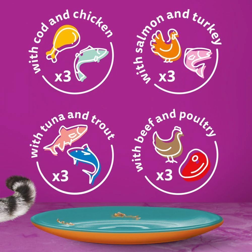 WHISKAS DUO Adult Wet Cat Food in Jelly 40x85g Surf & Turf