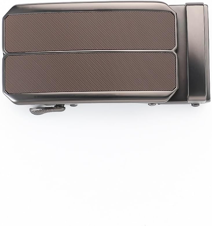 Men's Adjustable Leather Belt Strap & Zinc Alloy Automatic Ratchet Buckle, Customizable for Business Casual & Formal Wear