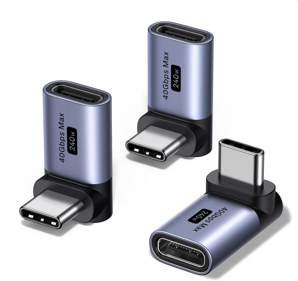 UGREEN 90 Degree Right Angle USB C Adapter 3 Pack for iPhone, MacBook, iPad
