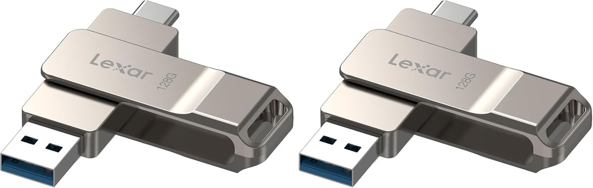 Lexar D40E 128GB Dual USB 3.2 Gen 1 Type-C Jump Drive,Champagne Silver