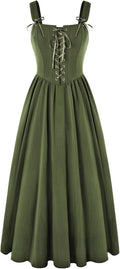 SCARLET DARKNESS Women's Renaissance Corset Dress Sleeveless Lace up A-Line Maxi Dresses