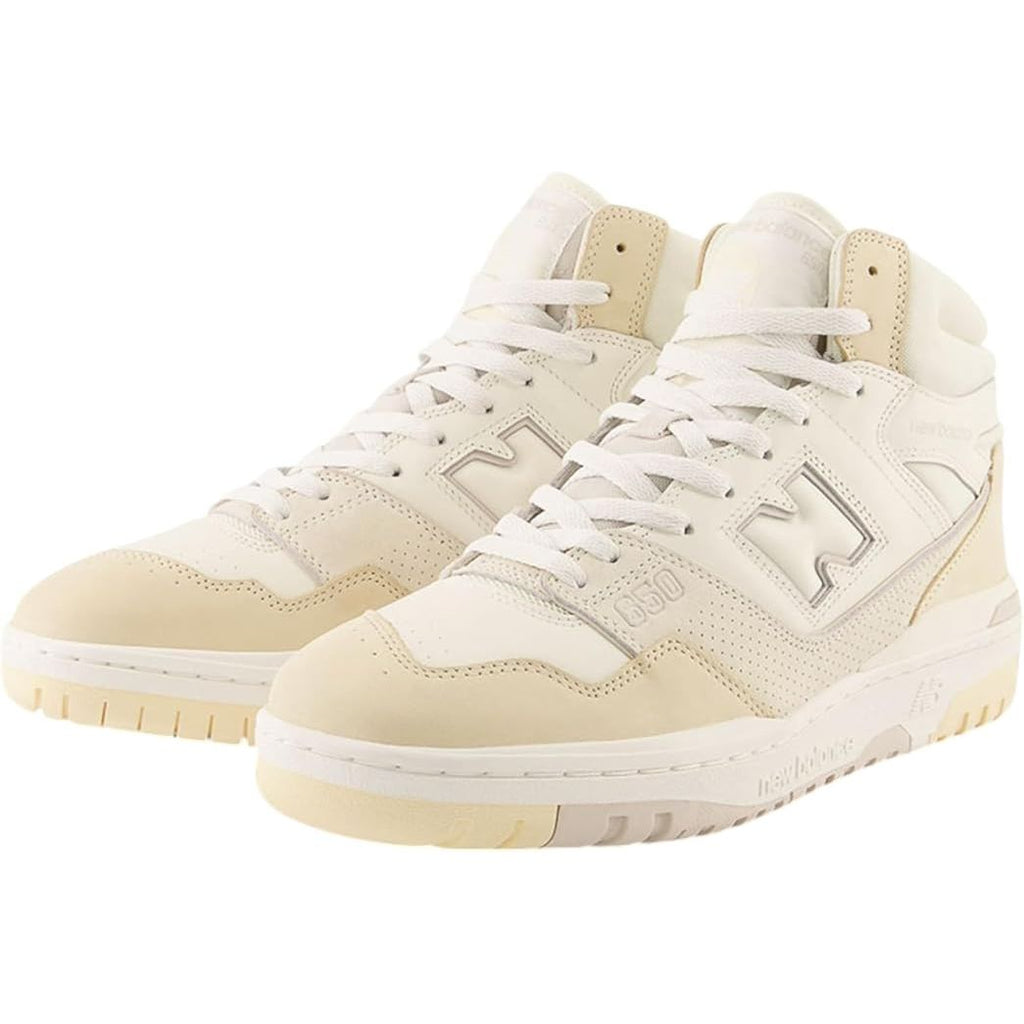 New Balance 650 Sneakers Leather Trainers, Retro Hi-top Unisex Beige