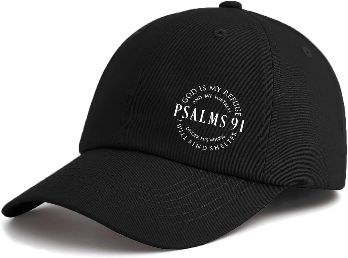 Psalms 91 Print Baseball Cap，Adjustable Size, Lightweight Sun hat, Suitable for Daily Outdoor Sports wear
