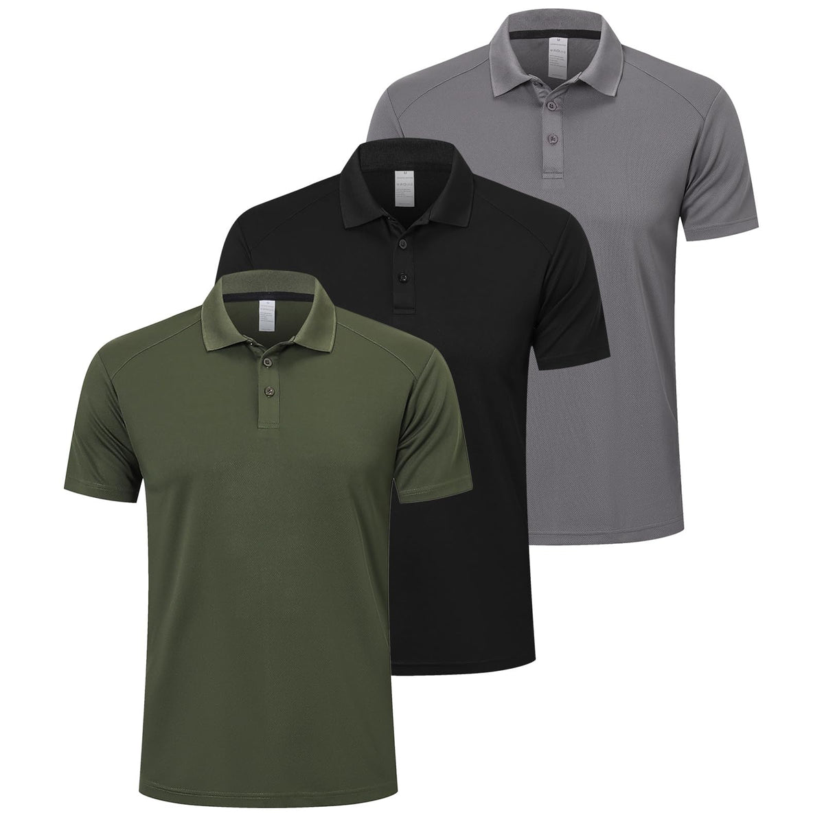 ZENGVEE 1/3/5 Pack Men's Polo Shirts Short Sleeve Quick Dry Breathable Top