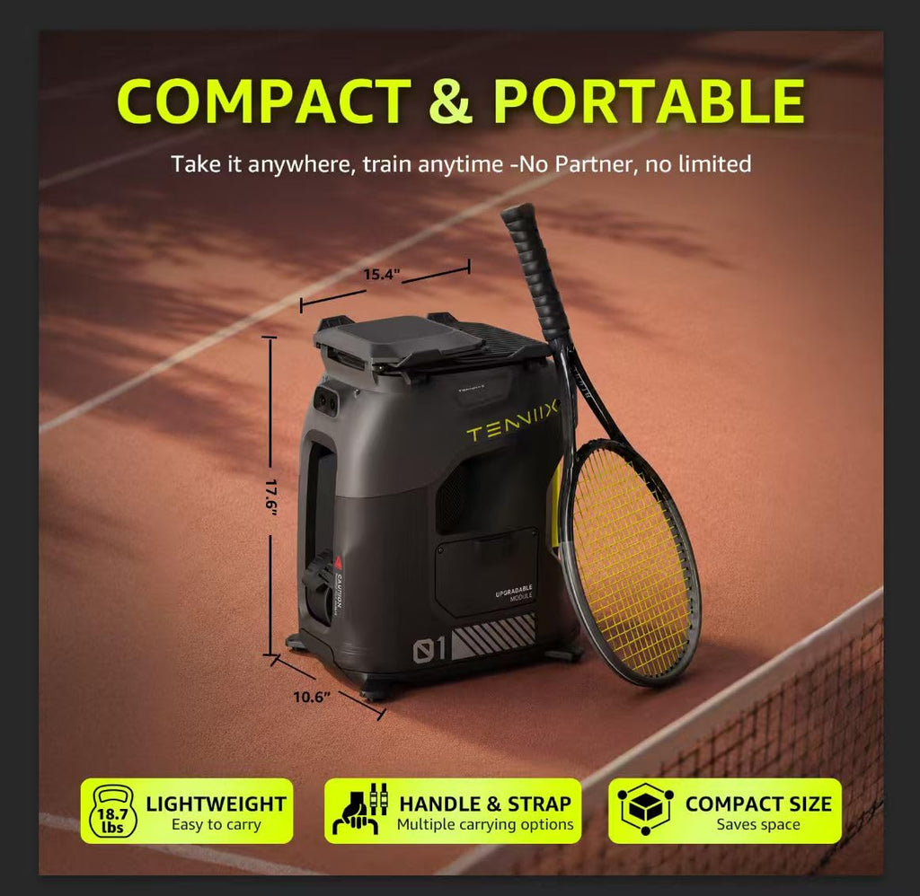 TENNIIX Basic Tennis Ball Machine, 18.7LB Portable Tennis Launcher Robot