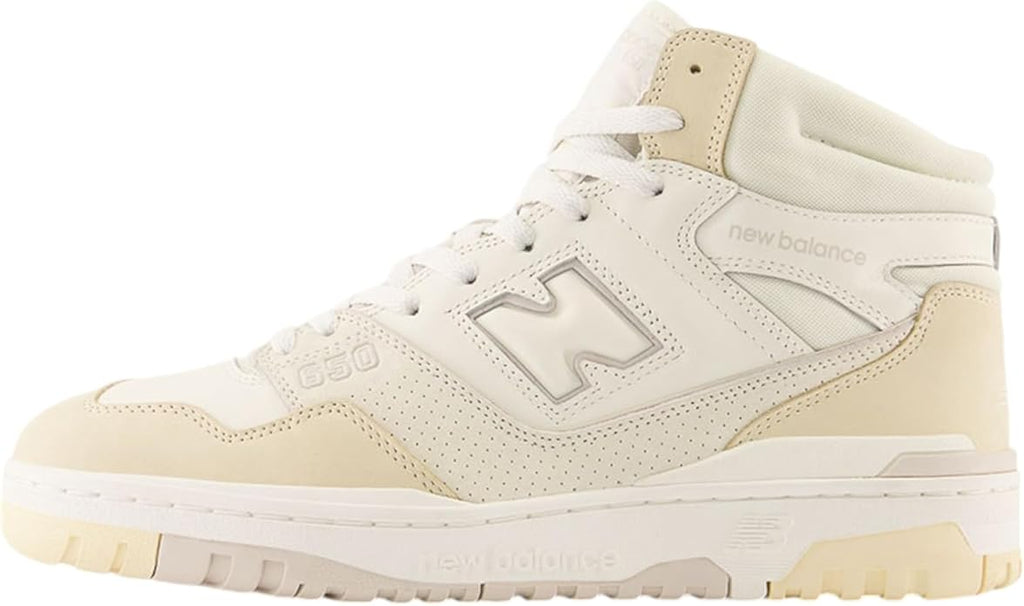 New Balance 650 Sneakers Leather Trainers, Retro Hi-top Unisex Beige