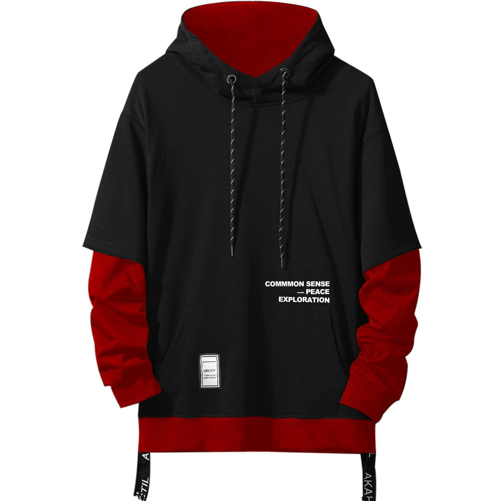 Moshtashio Men's Hoodie Colorblock Pullover Sweatshirt with Design Hip Hop