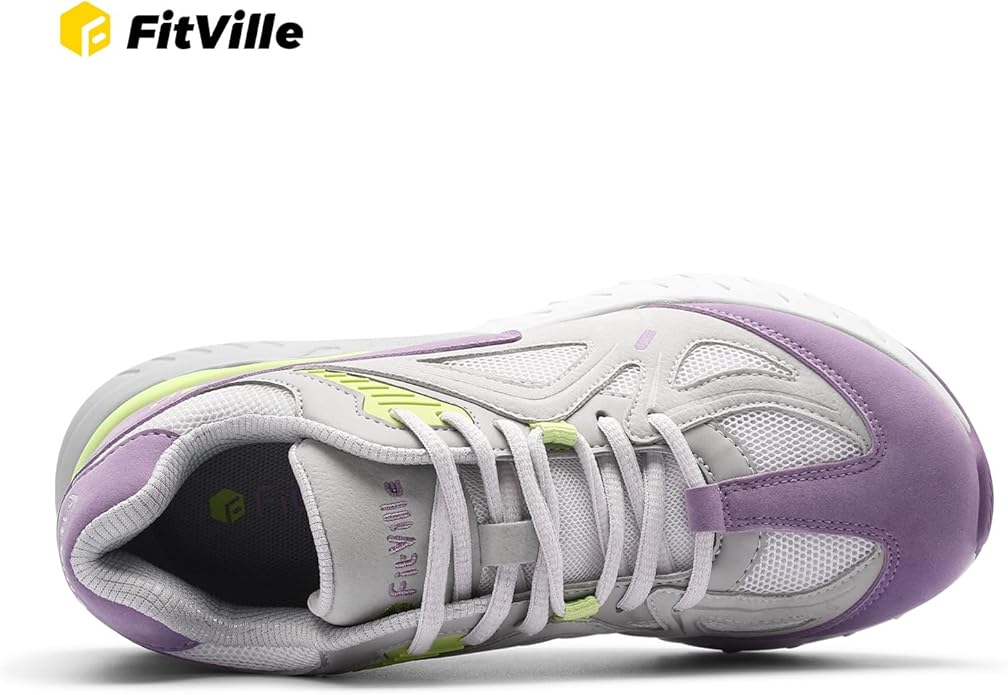 FitVille Womens Extra Wide Fit Leather Shoes with Arch Support