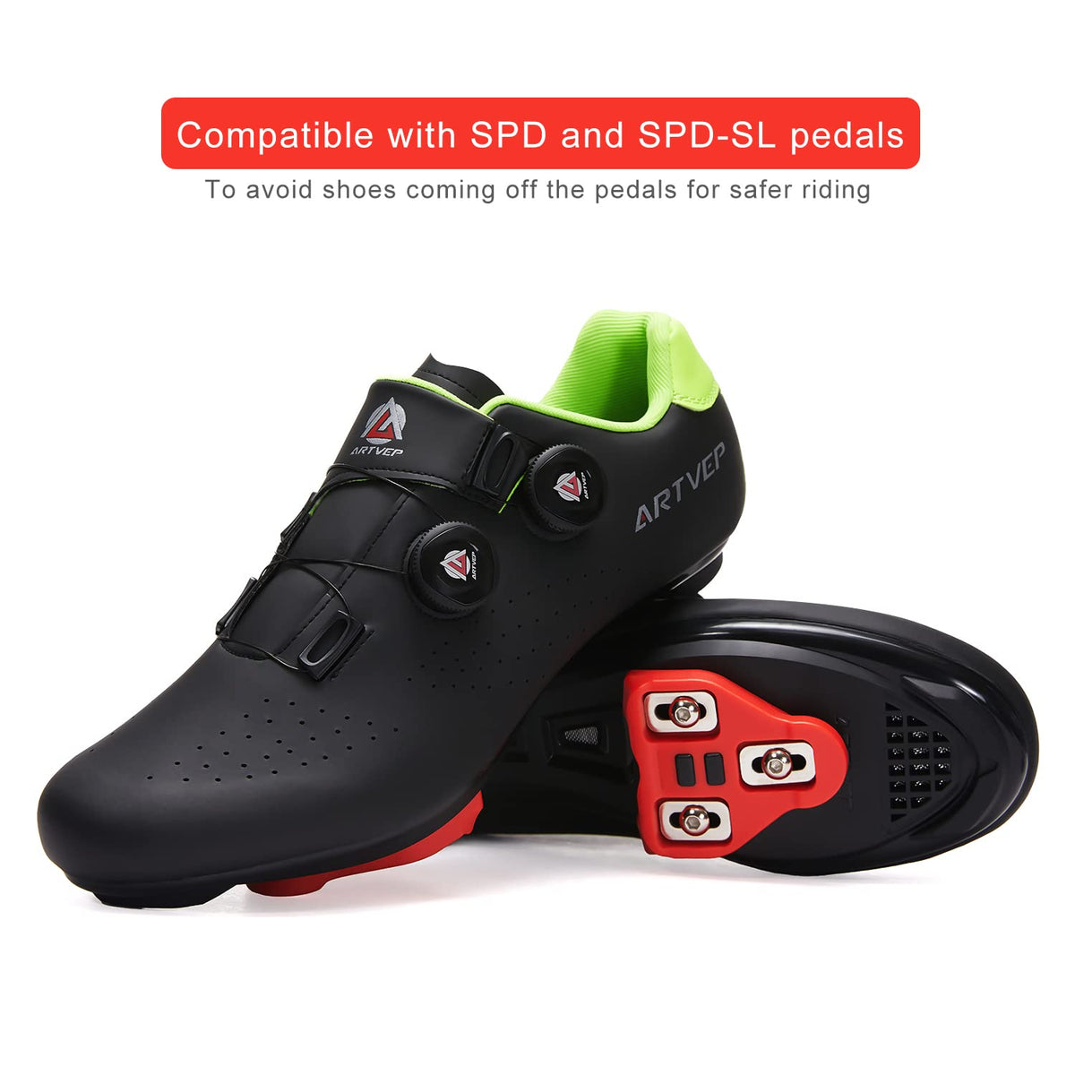 Mens Cycling Shoes Women Road Bikes MTB Shoes Compatible with Look SPD SPD-SL Delta Cleats Compatible with Peloton Shoes Indoor/Outdoor