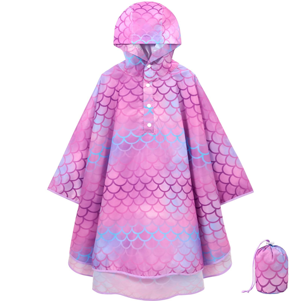 WAWSAM Kids Rain Poncho Waterproof Boys Girls Portable Raincoat Rain Jacket Lightweight Rainwear