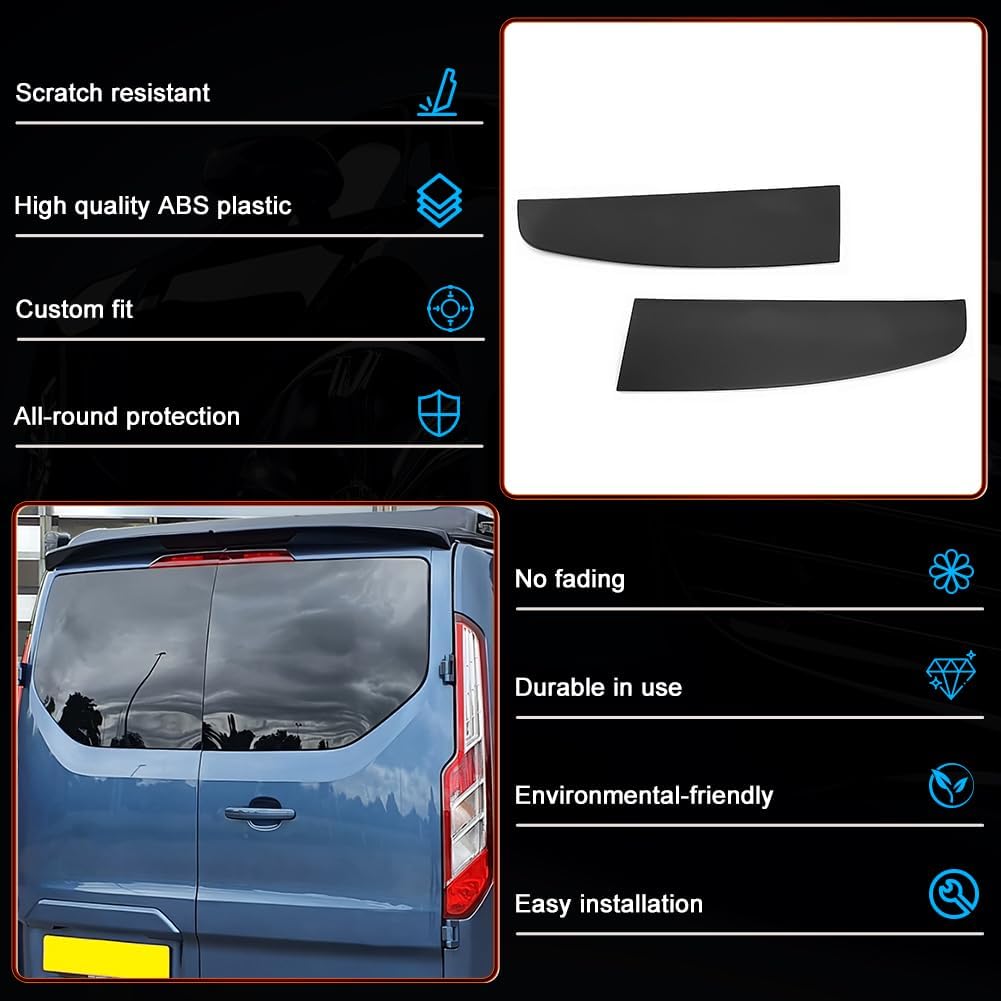 Ford Transit Custom Rear Roof Spoiler 2013-2020 Black Tailgate Wing GEARZAAR