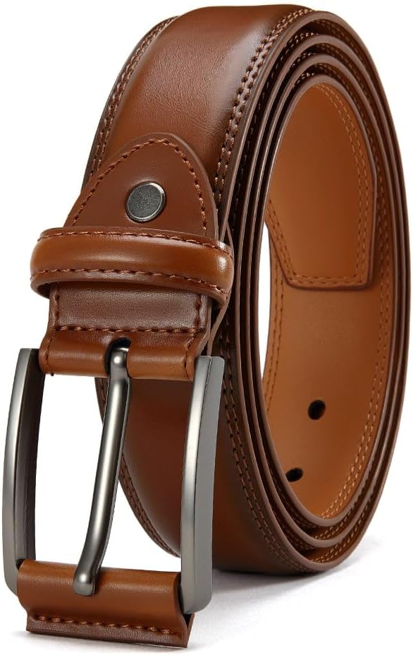 Men's Genuine Leather Dress Belt, Handmade, 100% Cow Leather, Fashion & Classic Designs for Work Business and Casual