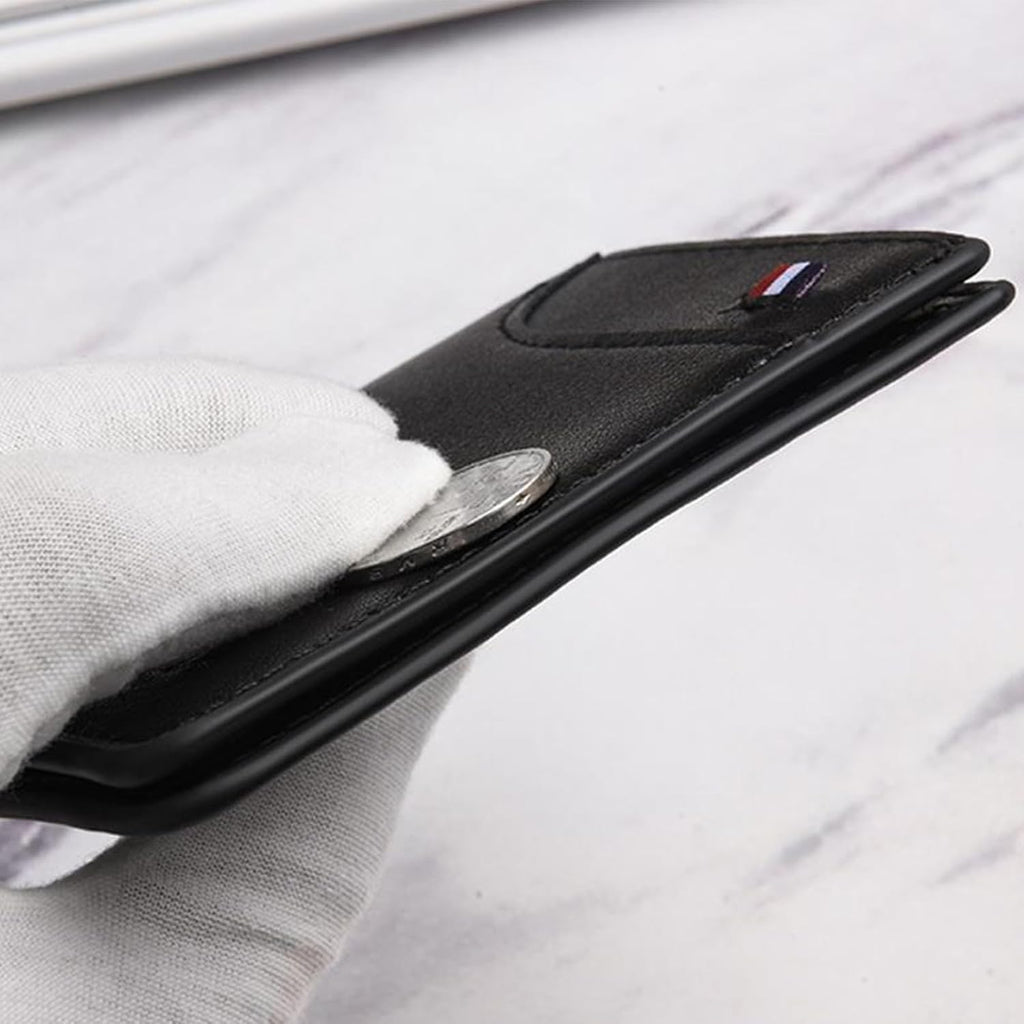 Super Slim Soft Wallet PU Leather Mini Credit Card Wallet Purse Card Holder, Black, 8.5 x 11 cm (3.3 x 4.3 in)