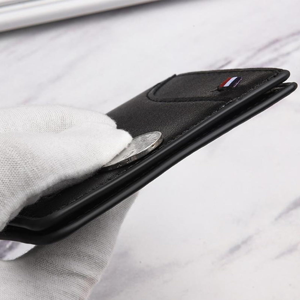 Super Slim Soft Wallet PU Leather Mini Credit Card Wallet Purse Card Holder, Black, 8.5 x 11 cm (3.3 x 4.3 in)