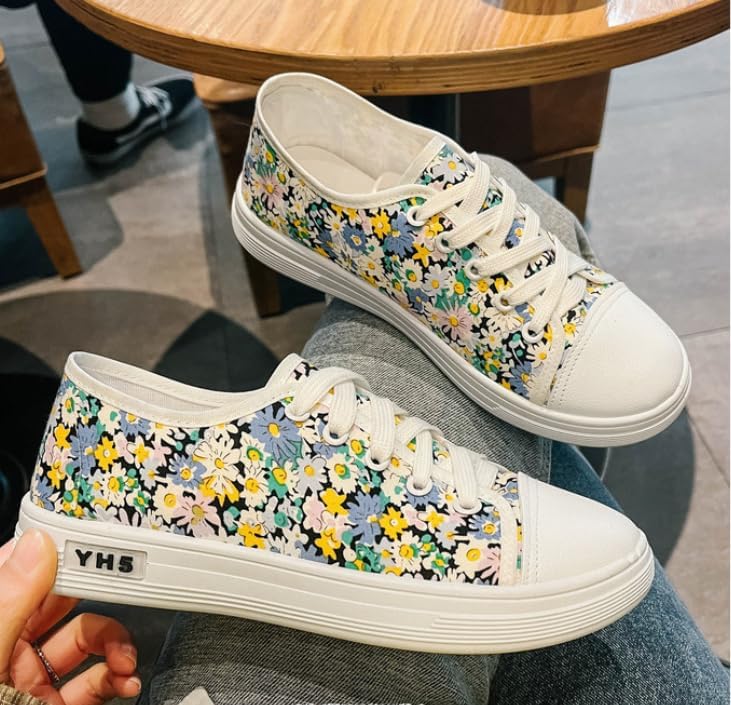 Canvas Shoes Women Ladies Low Top Sneakers Classic Lace Up Casual Trainers Plimsolls Pumps
