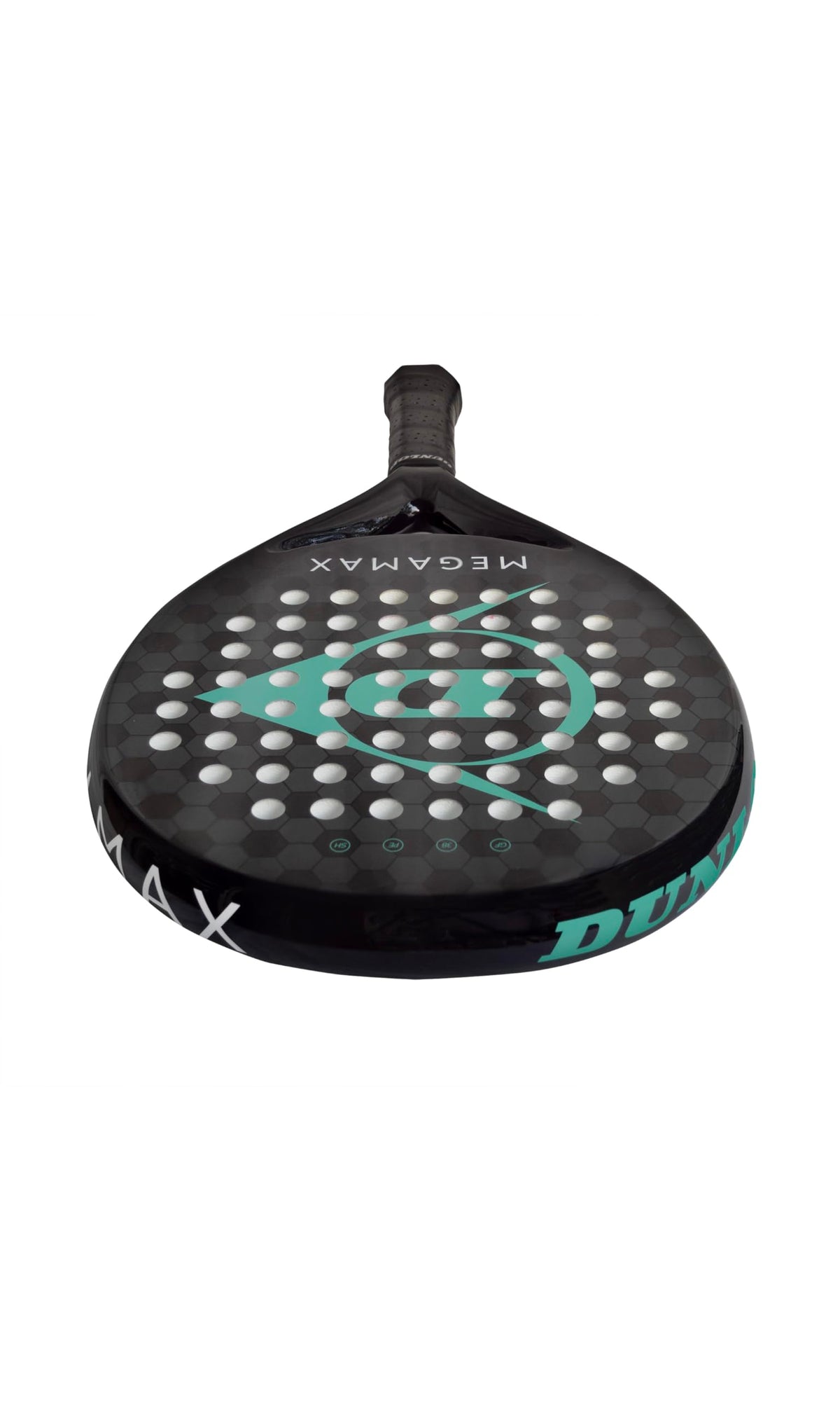 DUNLOP Padel Bat Megamax Silver/Black/Green – Round Shape Graphite Frame – Medium Balance Pro EVA Core – For Beginners
