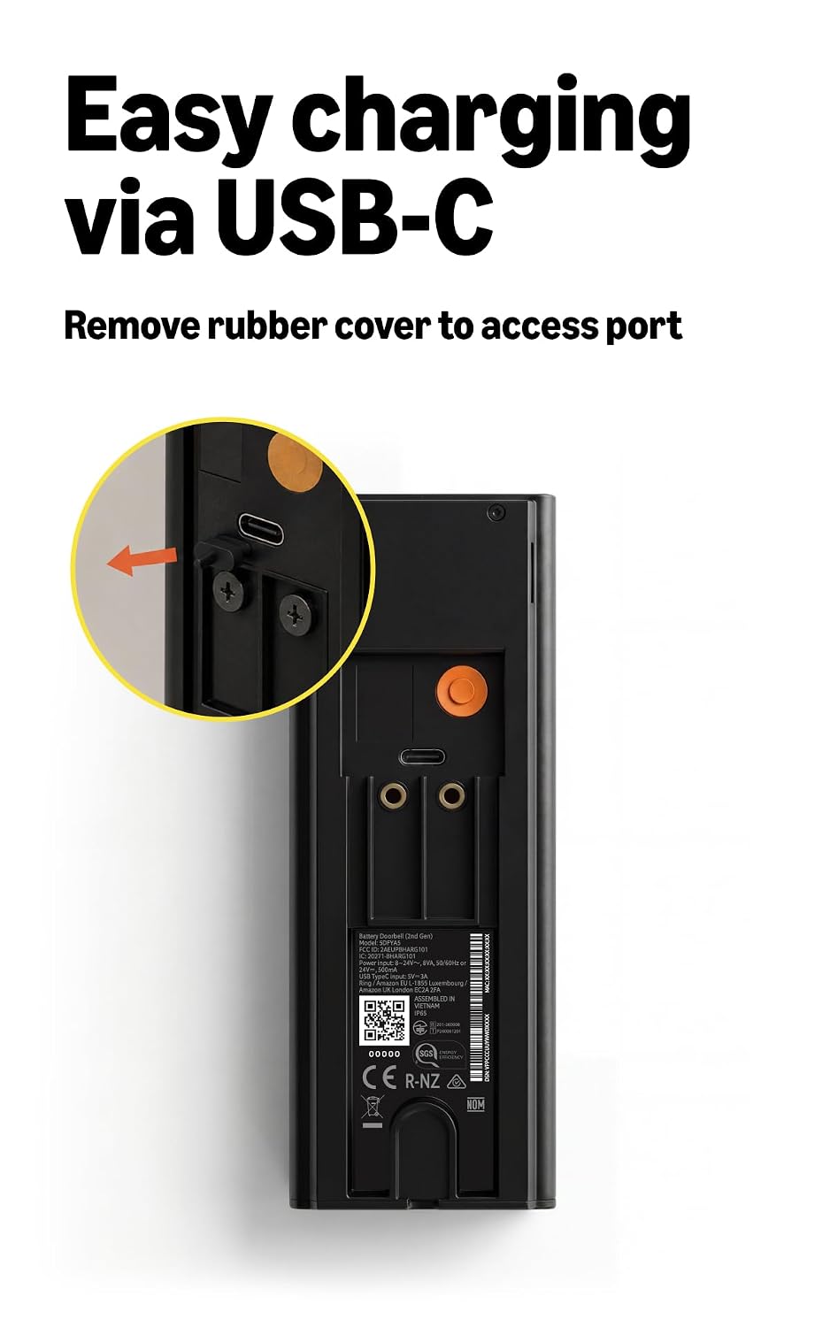 Ring Battery Video Doorbell 2K (newest gen), DIY Wireless Doorbell Camera, Retinal 2K, 6x Zoom, Two-Way Talk, Easy to install, Built-In Battery, 30-day free trial of Ring Subscription Plan