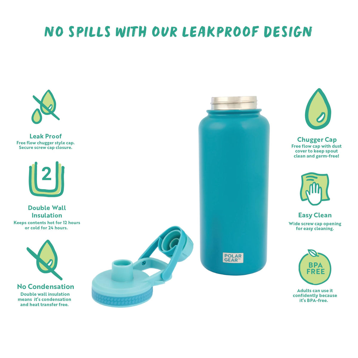 Polar Gear Insulated Water Bottle with Flip Straw - 800ml Wine