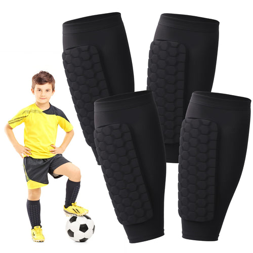 2 Pairs Shin Guards Kids,Shin Defender Kids,Football Soccer Shin Pads, Honeycomb Compression Sleeve Football Shins Guard For Boys Kid Teenagers